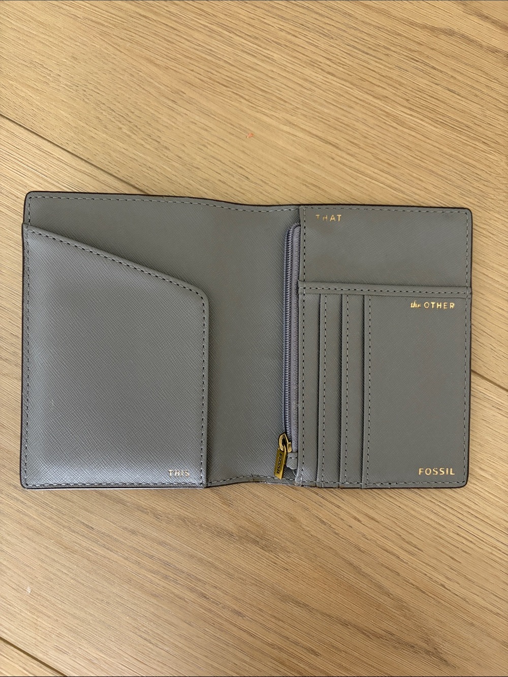 Fossil Leather Bifold Passport Holder & Wallet